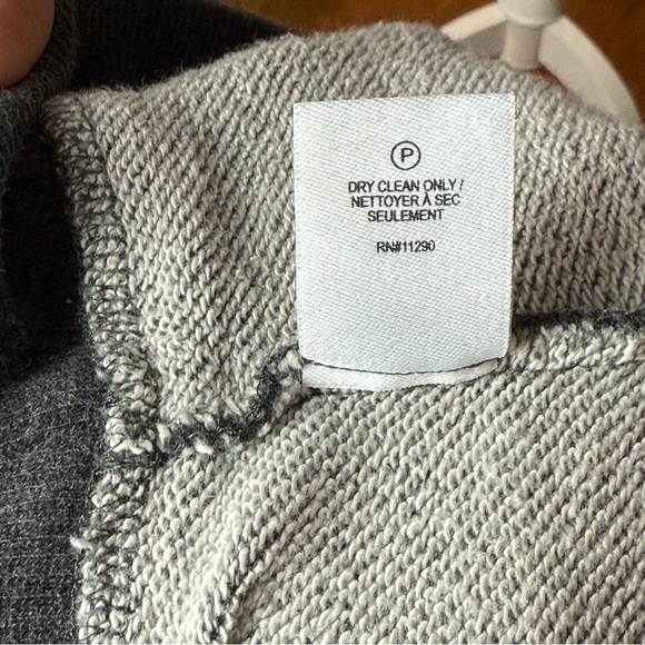 Derek Lam 10 Crosby Gray Cropped Frayed Sweatshirt Sz 2 - Picture 7 of 7